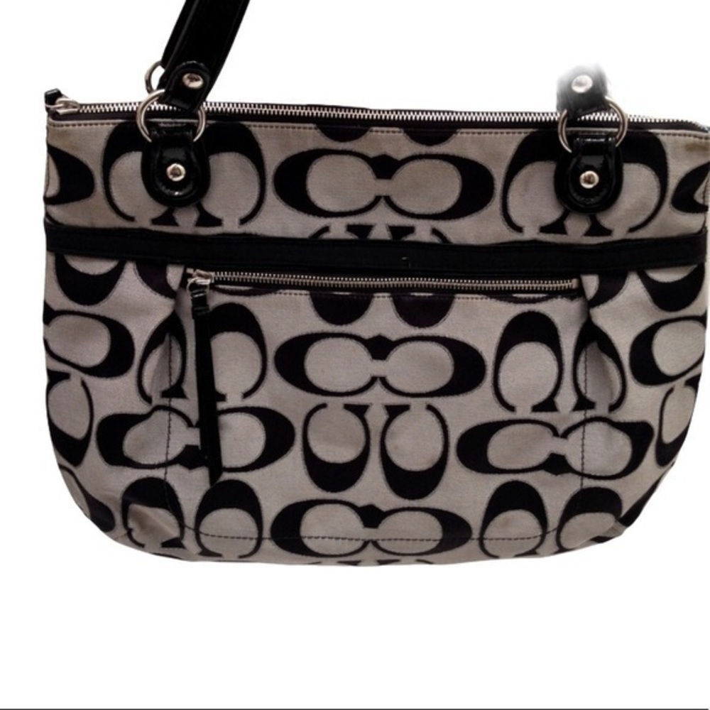 Coach poppy metallic shoulder bag